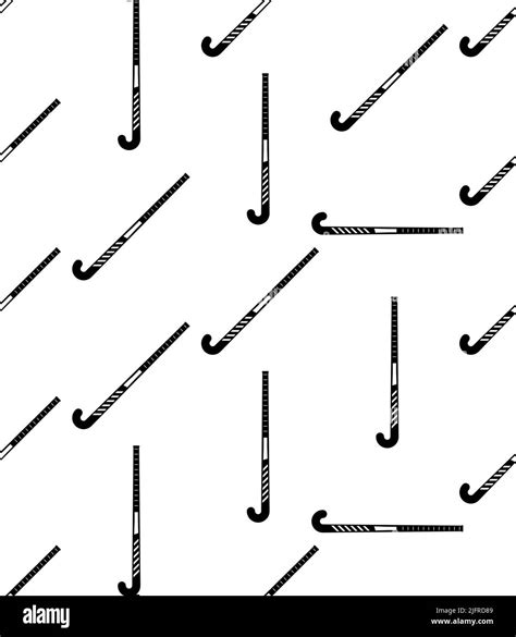 Hockey Stick Icon Seamless Pattern Hockey Sport Accessories Vector Art