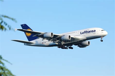 Lufthansa Airbus A380 Plane Taking Off, Close-up Editorial Stock Image ...