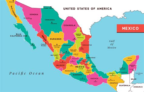 México mapa países fronteira 20314508 Vetor no Vecteezy