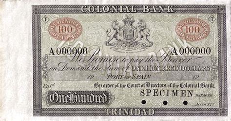 Dollars Colonial Bank Trinidad And Tobago Numista