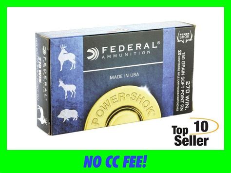 Federal 270 Win 150gr Ammo Soft Point Hunting 270 Win Sp Rn 20 Rounds