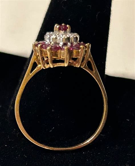 Proantic Bague Or Rubis Et Diamants