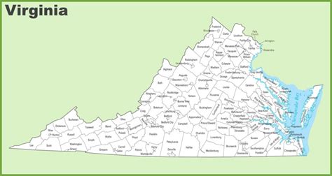 Virginia Counties Map With Roads