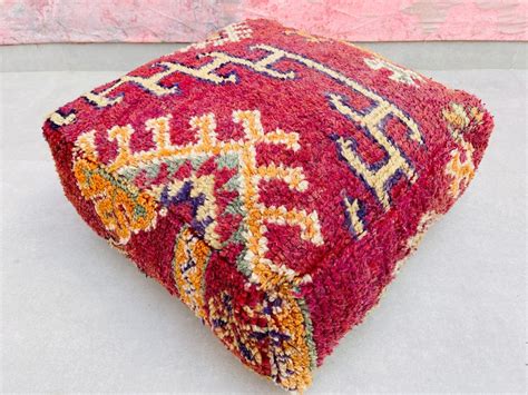 Boujaad Floor Cuhsion Area Cuscino Boujaad Pouf Marocchino Lana Cuscino