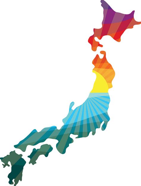 Colorful Sunset Outline of Japan Vector Graphic Illustration Icon ...