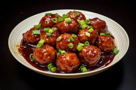 Delicious Veg Manchurian Dish On White Plate Perfect For Vegetarian