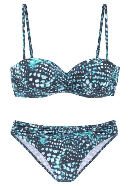 Bruno Banani Bügel Bandeau Bikini Taki marine bedruckt Cup A 32