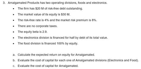 Solved Amalgamated Products Has Two Operating Solutioninn