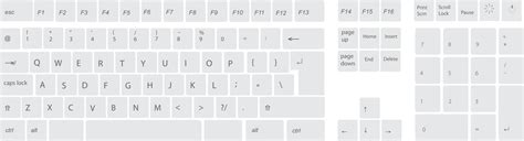 White Computer Keyboard Button Layout Template With Letters For Graphic Use Vector Illustration