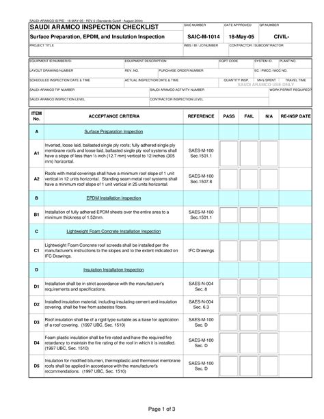 Pdf Saudi Aramco Inspection Checklist Saic Docshare Docshare Tips