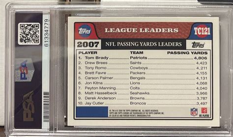 2008 Topps Chrome TC121 Tom Brady New England Patriots PSA 8 NM MT EBay