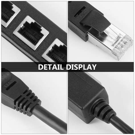 Rj45 Ethernet Cable Adapter Splitter 1 Male To 3 Female Port Lan Network Plug 3 In 1 Adapter