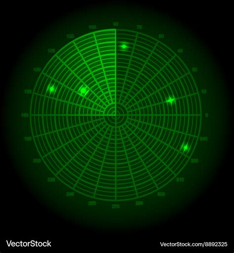 Green radar screen Royalty Free Vector Image - VectorStock