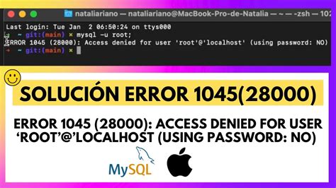 Mysql SoluciÓn Error 1045 28000 Access Denied For User ‘rootlocalhost Using Password No