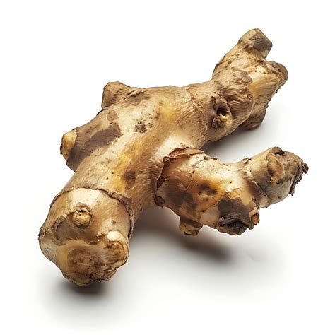 Premium Photo Ginger Root Vegetable Knobby Shape Characterized By Its Brow Isolated On White