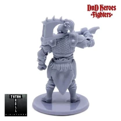 Male Orc Fighter DnD Heroes 3D Print Resin Simtasia