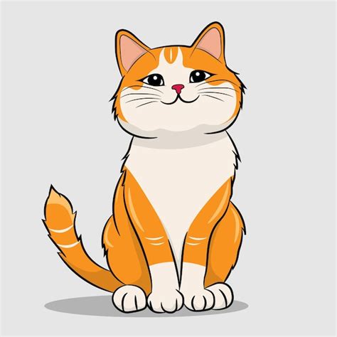 Lindo Gato Vector Gato Naranja Gato Kawaii Vector Premium