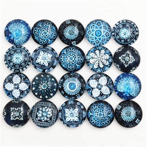 12 25mm Mixed Handmade Glass Cabochons Pattern Domed Jewelry Etsy