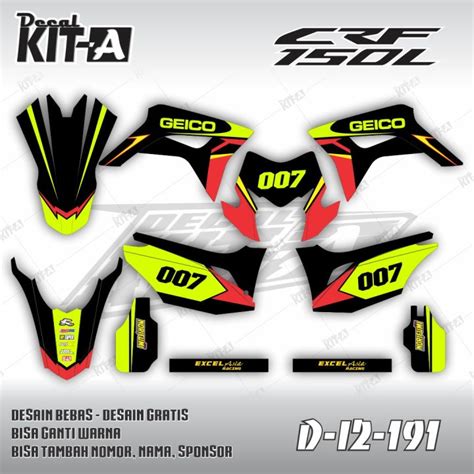 Decal Stiker Crf L Custom Full Body Dekal Sticker Striping Crf