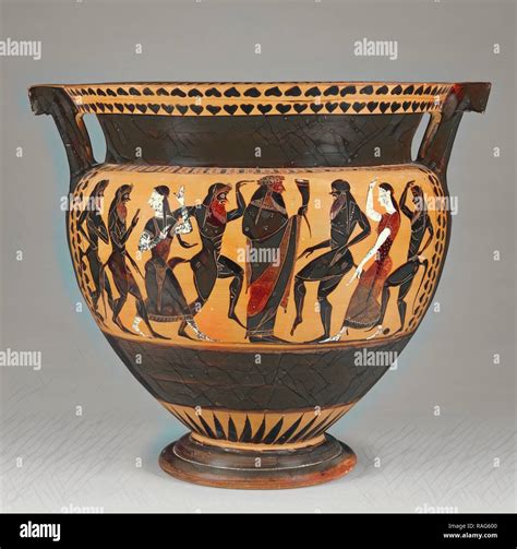 Black Figure Column Krater Painter Of Munich Greek Attic