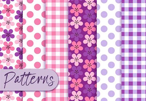 Purple Retro Pattern Set 183361 - Download Free Vectors, Clipart ...