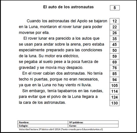 Prueba De Velocidad Lectora 6 Riset