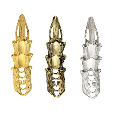 2019 Gothic Knuckle Rüstung Schädel Fingerringe Punk Gold Silber