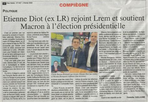 Oise Hebdo Etienne Diot Ex LR Rejoint LREM Et Soutient Emmanuelle