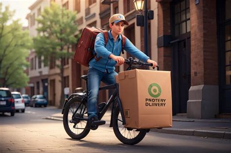 Premium AI Image Free Delivery Logo With Bike Man Or Courier