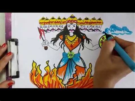 How To Draw #Ravana For #Dussehra DUSSEHRA #Drawings | #Raavan Drawing ...