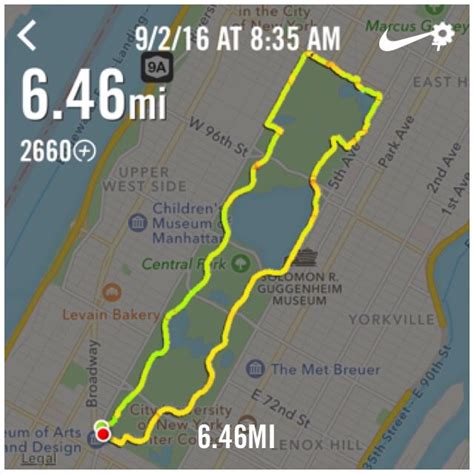 Central Park Nyc Running Route Map