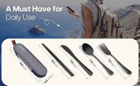 Amazon Travel Utensils With Case Quatish Portable Silverware Set