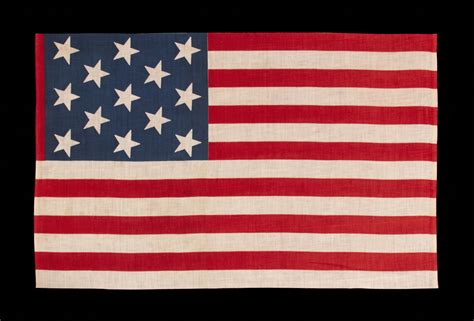 13 Star Antique American Parade Flag With A 3 2 3 2 3 Configuration Of