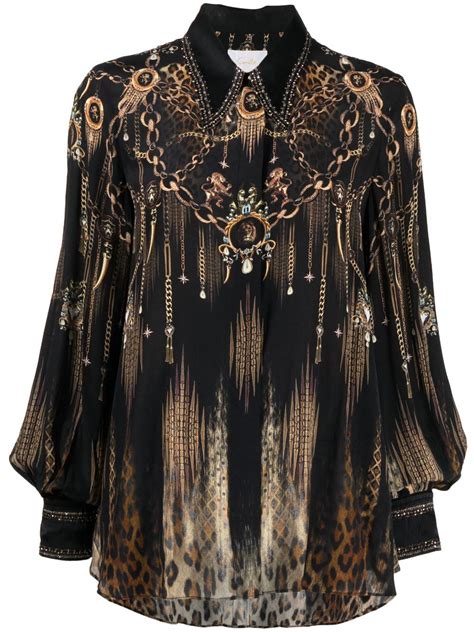 Camilla Baroque Print Silk Shirt Farfetch