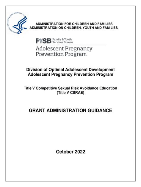 Fillable Online Title V Competitive Sexual Risk Avoidance Education Fax