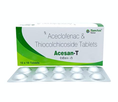 Aceclofenac Thiocolchicoside Tablets 100 Mg At Rs 1800 Box In Baddi