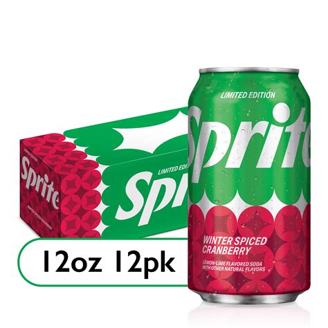 Sprite Winter Spiced Cranberry Soda Pop 12 Fl Oz 12 Pack Cans