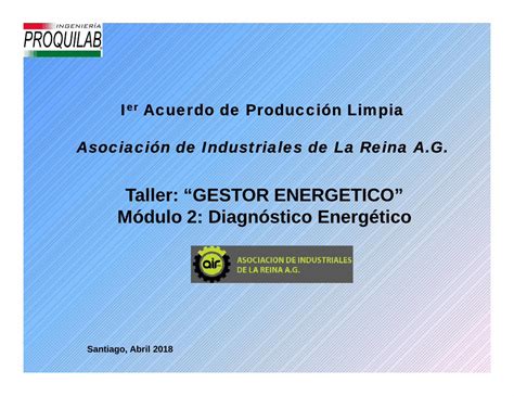 PDF Taller GESTOR ENERGETICO Módulo 2 Diagnóstico Energético