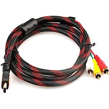 Câble adaptateur VGA vers HDMI 3 prises RCA rouge jaune blanc 1 8 m