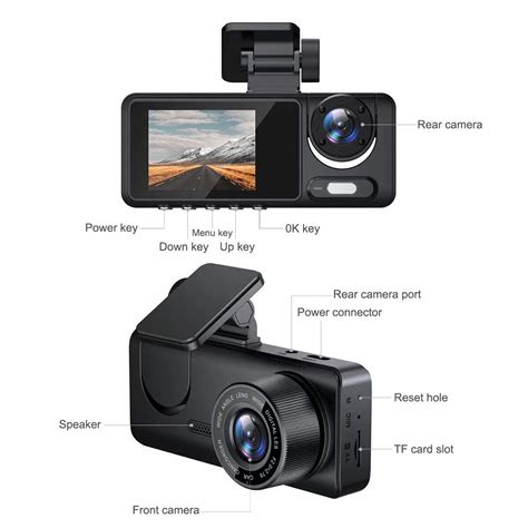 1080P Dual Lens Car DVR Front And Rear Camera Video Dash Cam Recorder