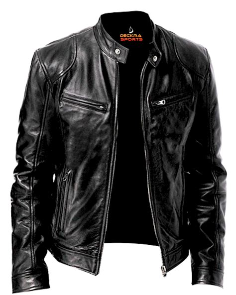 Mens Leather Jacket Real Genuine Cowhide Leather Winter Stylish Biker