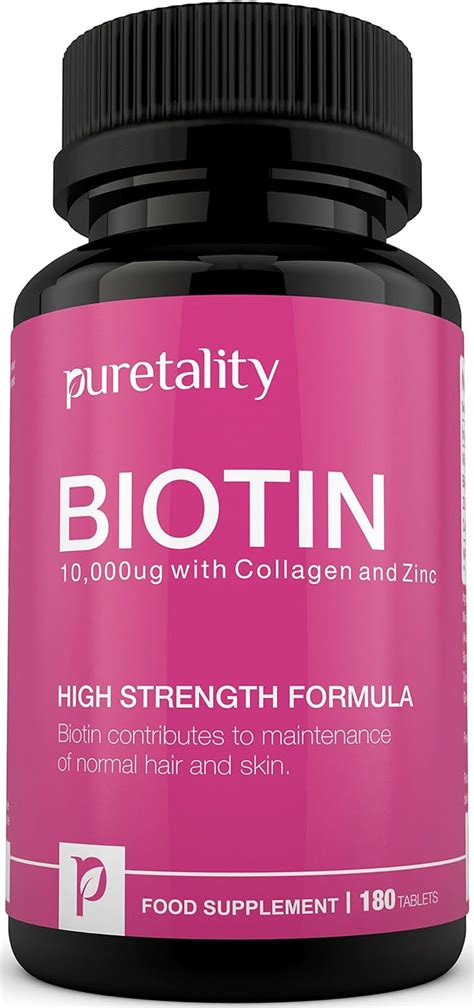 Biotin Hair Growth Supplement With Collagen Zinc And Vitamin C 180 Tablets High Strength Biotin