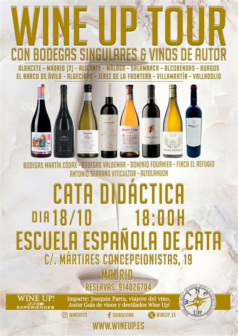 Cata DidÁctica Del Wine Up Tour En Escuela EspaÑola De Cata Madrid Wine Up Guía De Vinos Y