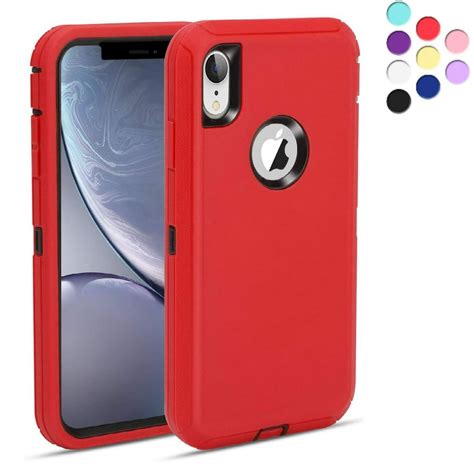 Iphone Xr Heavy Duty Defender Case Shock Proof Shatter Resistant 3 Layer Rubber Compatible