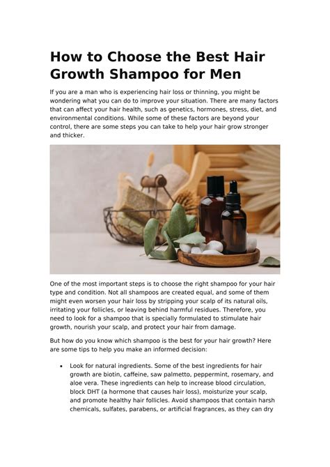 How to Choose the Best Hair Growth Shampoo for Men by HealthHarmony - Issuu