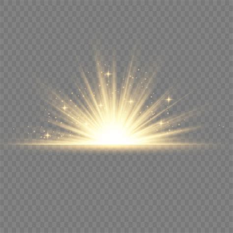 Premium Vector Transparent Shining Sun Bright Flash Yellow Glowing