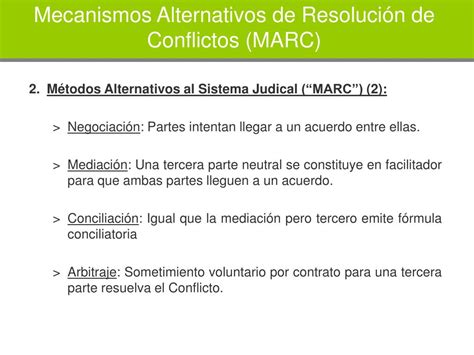 Ppt Mecanismos Alternativos De Soluci N De Conflictos Powerpoint