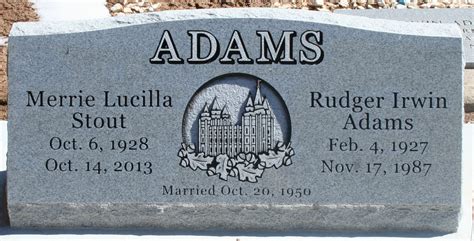 Merrie Lucilla Stout Adams Find A Grave Memorial