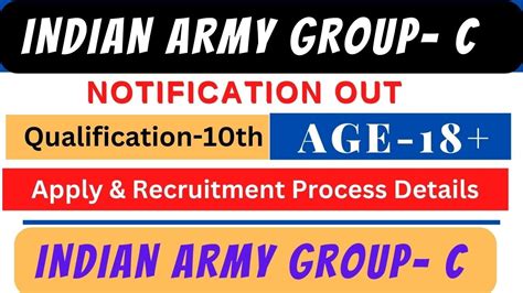 Indian Army Group C Recruitment 2023 I Indian Army MTS Cooks Barber