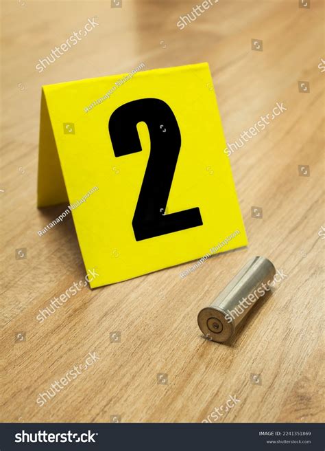 Crime Scene Investigation Magnum Bullet Shell Stock Photo